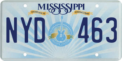 MS license plate NYD463