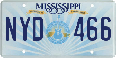 MS license plate NYD466