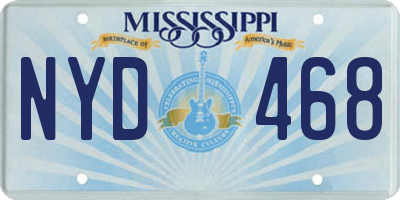 MS license plate NYD468