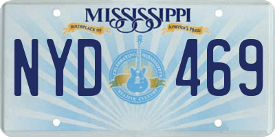 MS license plate NYD469