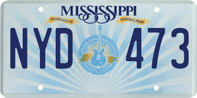 MS license plate NYD473