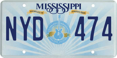 MS license plate NYD474