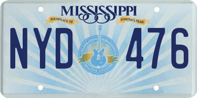 MS license plate NYD476