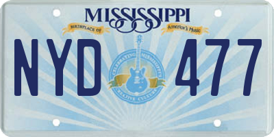MS license plate NYD477
