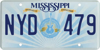 MS license plate NYD479