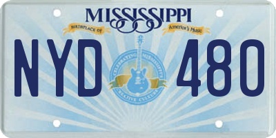 MS license plate NYD480