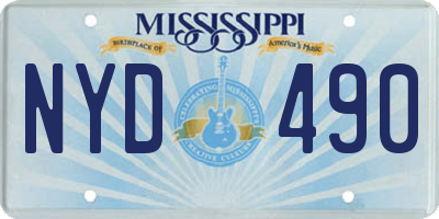 MS license plate NYD490