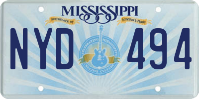 MS license plate NYD494