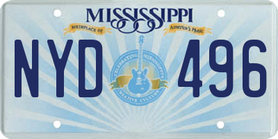 MS license plate NYD496