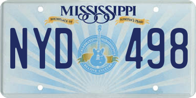 MS license plate NYD498