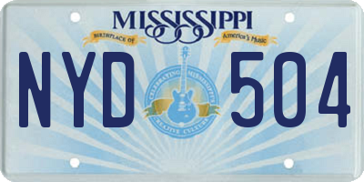 MS license plate NYD504