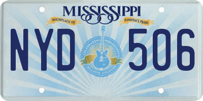 MS license plate NYD506