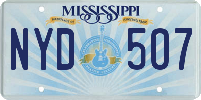 MS license plate NYD507