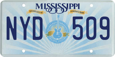 MS license plate NYD509
