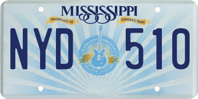 MS license plate NYD510