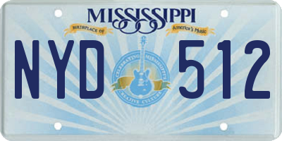 MS license plate NYD512