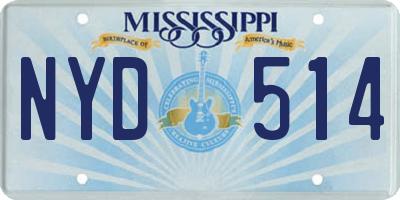 MS license plate NYD514