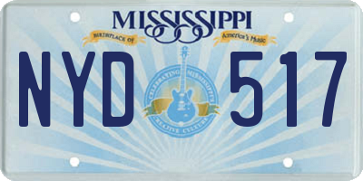 MS license plate NYD517