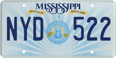 MS license plate NYD522