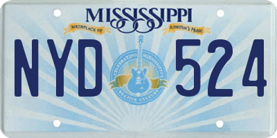 MS license plate NYD524