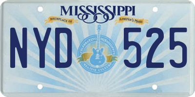 MS license plate NYD525