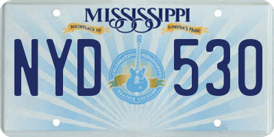 MS license plate NYD530