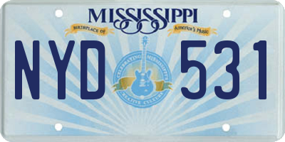 MS license plate NYD531