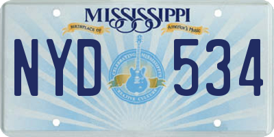 MS license plate NYD534