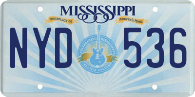 MS license plate NYD536