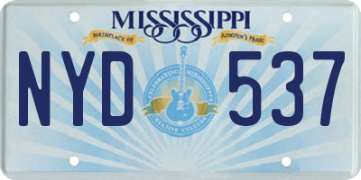 MS license plate NYD537