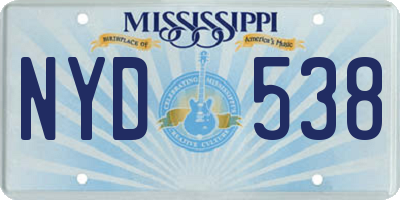 MS license plate NYD538