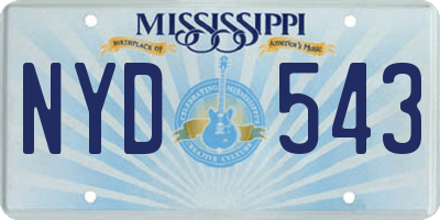 MS license plate NYD543