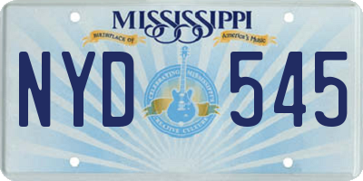 MS license plate NYD545
