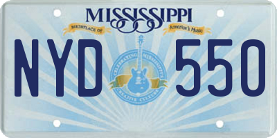 MS license plate NYD550