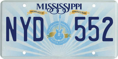 MS license plate NYD552
