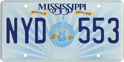 MS license plate NYD553