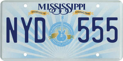 MS license plate NYD555