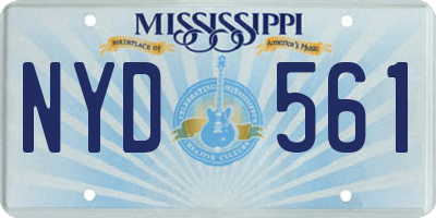 MS license plate NYD561