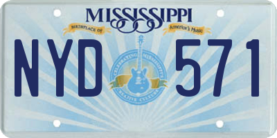 MS license plate NYD571