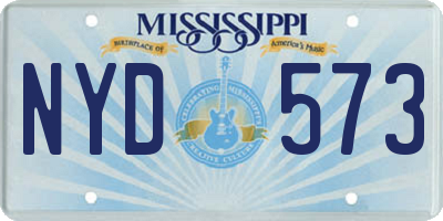 MS license plate NYD573