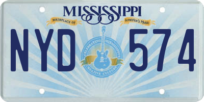 MS license plate NYD574
