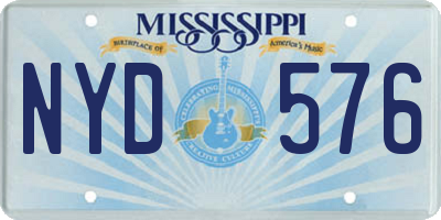 MS license plate NYD576