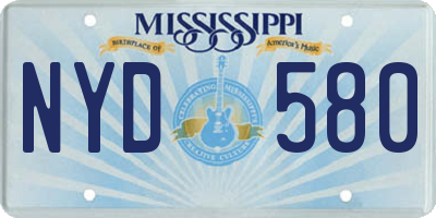 MS license plate NYD580