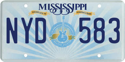 MS license plate NYD583