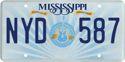 MS license plate NYD587