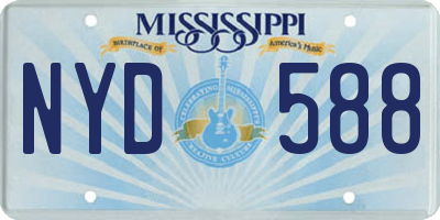MS license plate NYD588