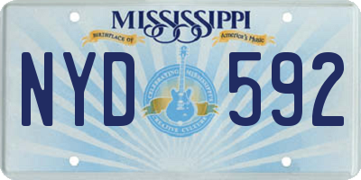 MS license plate NYD592
