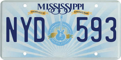 MS license plate NYD593