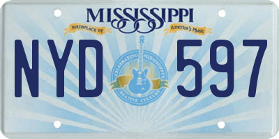 MS license plate NYD597