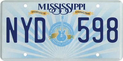 MS license plate NYD598